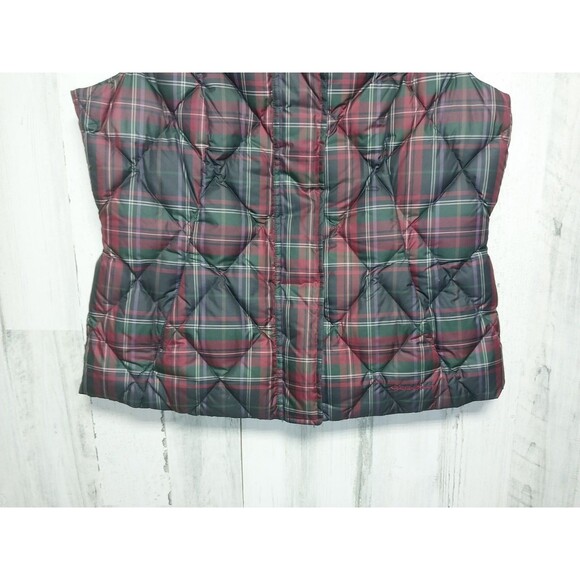 Eddie Bauer Vest Women's Large Black Red Plaid Goose Down Quilted Puffer Outdoor - Picture 2 of 7